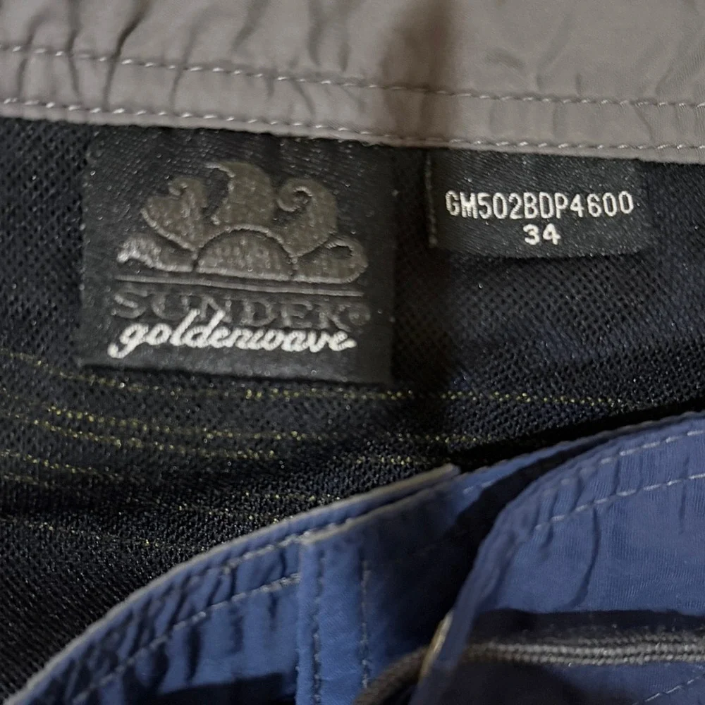 Sundek Goldenwave Mens Size 34 Fixed Waist Board Shorts Iconic Taffeta Rare